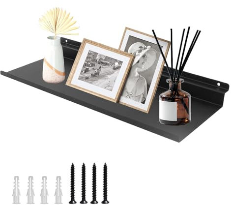 LCUHAVA Akustikpaneele Zubehör Wandregale aus Metall 15 x 40 cm Regal für Akustikpaneele Zubehör Akustikpaneele für Wohnzimmer, Küche, Schlafzimmer, Unterschiedliche Layouts, Schwarz