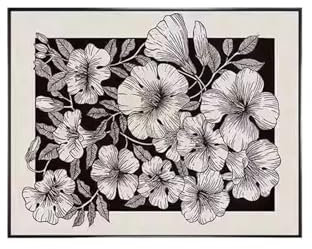 GSCLZ Modern Black, White, And Gray Style, Niche Art, Soaring Flowers, Entering The Door, Covering The Electricity Meter Box, Decorati