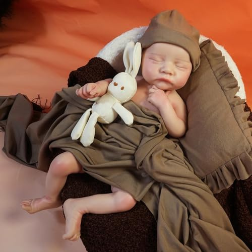 YaLuoQian Reborn Baby Vollsilikon Junge 44 cm Realistische Reborn Baby Puppen Neugeborene Silikon Puppen