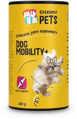 Holland Animal Care Excellent Dog Mobility Plus - 250 Gramm - Zur Unterstützung der Sehnen, Knorpel, Bänder - Gelenke von Hunden - Für Hunde geeignet - Glucosamin - Ergänzende Tiernahrung