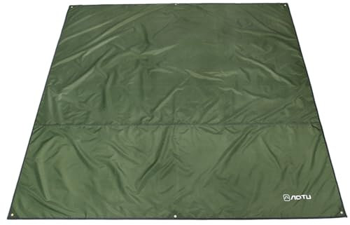Azarxis wasserdichte Zeltplane,Tarp für Hängematte, Zeltteppich Vorzeltteppich Vorzeltboden für Ourdoor Camping Sandstrand (Armeegrün, L - 2.4x2.2m)
