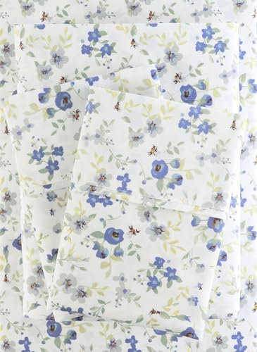 Linen Market 3-teiliges Bettwäsche-Set für Doppelbetten (hellblaues Blumenmuster) – Schlafen Sie Besser als je zuvor mit diesen ultraweichen und kühlenden Bettlaken für Ihr Doppelbett – Tiefe Tasche