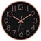 Foxtop Silent Non-Ticking Round Modern Quartz Decorative Battery Operated Wall Clock for Living Room Bedroom Kids Room Office School (Black Rose Gold, 12 inch)