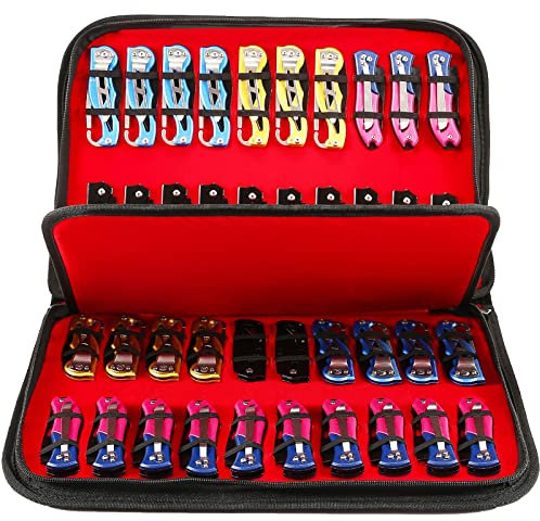 Knife Case,Knife Display Case,Chef Knife Bag,40 Slots Knife Organizer Small Folding Knife Case, Pocket Case Knives For Men Collections Survival,Outdoor, Kitchen, EDC Mini Knife.Butterfly Case Knife.