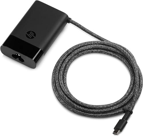 HP Adattatore di Alimentazione da Viaggio USB-C Slim da 65 W, Compatibile con i Notebook HP ProBook, HP EliteBook e HP Chromebook, Nero