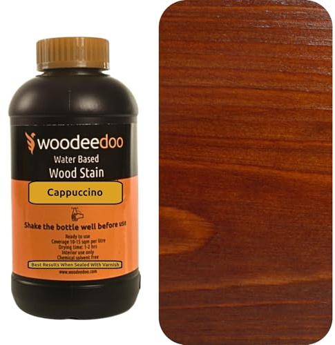 WooDeeDoo Water Based Wood Stain | Wood Dye | Ready to Use | Environmentally Friendly | Solvent Free | Odour Free | 200 ml | Cappuccino