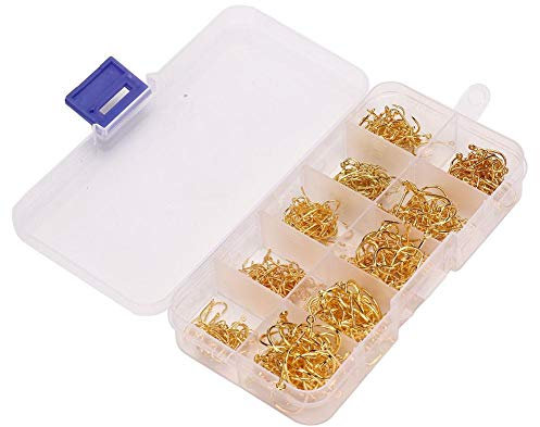 Angelhaken 500 Stück Seefischerei Terminal Tackle Haken Größen 3-12 Angelhaken Set mit klarer Angelbox für Angelzubehör(#3)