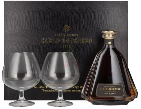 Carlo Bocchino Grappa Riserva con 2 bicchieri 43,00% 0,70 Liter