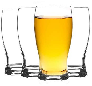 Rink Drink Classic Tulip Pint Beer Glasses Set of 4-580ml - Clear