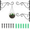 Lot de 3 Supports de Panier Suspendu - Crochets de Panier Suspendus en Métal Noir, Supports Muraux Pour Paniers Suspendus Extérieur Intérieur, Crochets de Support Suspendus Avec vis Pour Plante