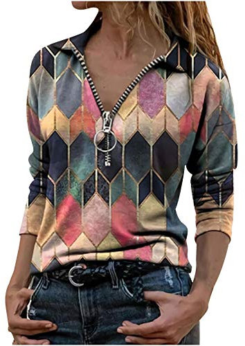 Damen Sweatshirts Mit Diamant Motiv Kapuzenpullover Hoodie Pullover Langarm Blusen Beste Mode Classic Casual Sweatshirts Herbst und Winter Sweatshirts Mit Mode Geometrie Motiv Blusen Tops