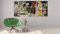 DDSDA Basquiat Jean Bilder 150x70 cm 3 Teilig Leinwandbilder Bild auf Leinwand Vlies Wandbild Kunstdruck Wanddeko Wohnzimmer Wanddekoration Deko Street Art