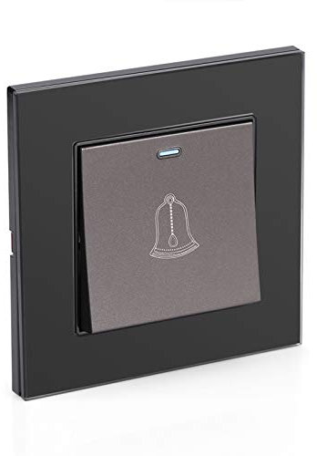 Nikou Timbre de puerta Panel de vidrio templado Timbre 220~250V Botón pulsador Panel de vidrio Interruptor de timbre de puerta para hotel en casa
