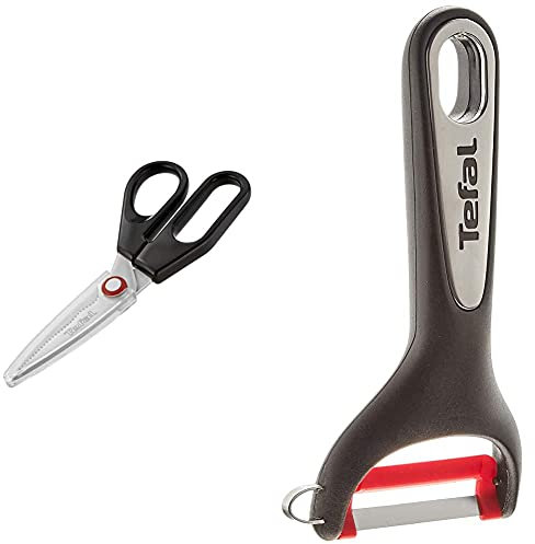 Tefal K2071314 Ingenio Ciseaux à lames spécifiques avec protège lames ustensile de cuisine sans bisphénol A & INGENIO ACCESSOIRES Eplucheur à légumes