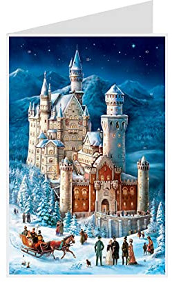 Postkarten- Adventskalender Neuschwanstein: Papier-Adventskalender