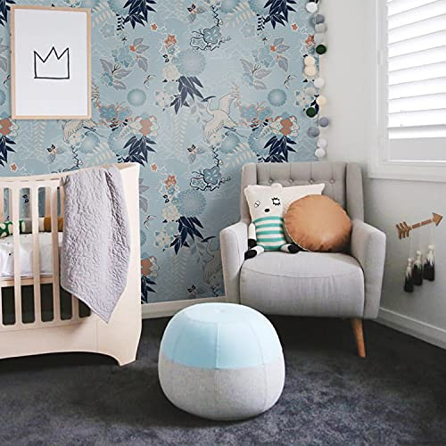 Coloray Wallpaper Kitchen Livingroom Bedroom 81.9 x 58.3 inch / 208x146 cm with Print Latex Decoration Latex Material Latex On a roll Mural - Chinoiserie Crane Flowers Oriental Floral