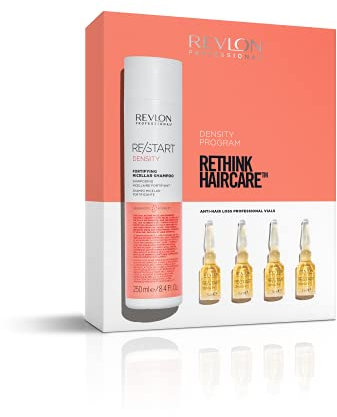 REVLON PROFESSIONAL Density Ampullen (12 x 5 ml) & Shampoo (250 ml), revitalisierendes Elixier zum Schutz bei Haarausfall und stärkendes Haarshampoo für feines Haar, Geschenk Bundle