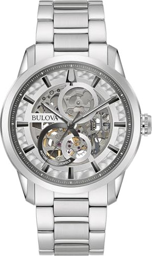 Bulova Herren Analog Automatik Uhr mit Edelstahl Armband 96A267
