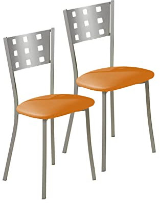 ASTIMESA SCMCNA Dos sillas de Cocina, Metal, Naranja, Altura de Asiento 45 cms