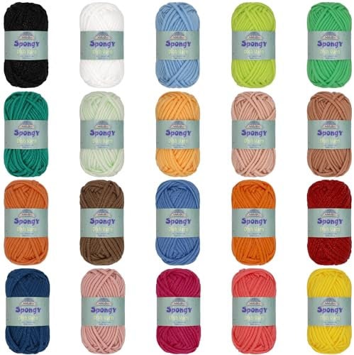 JubileeYarn Spongy Dish Yarn - Polyester Dishcloth - 50g/Skein - Surprise Pack - 4 Skeins