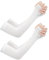 Swygoo Mangas de Compresión de Brazos, Mangas de Protección Solar Unisex UPF 50+, Cool Arm Cover para Fútbol, ​​Golf, Voleibol, Ciclismo y Baloncesto (Blanco)