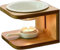Duftlampe Keramik Bambus,Duftlampen Holz Keramisch Wachsbrenner mit Teelichtlöffel Kerzenhalter Set,Duftöldiffusoren Teelichthalter Aromalampe Luftbefeuchter für Spa Yoga Meditation,Hochzeit