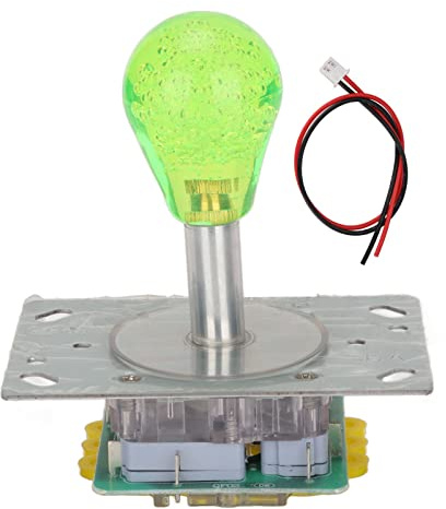 Kafuty-1 Kit de joystick d'arcade, joystick lumineux à LED, entièrement automatique, joystick lumineux coloré à 5 broches ovale en cristal pour jeux d'arcade
