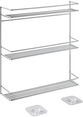 Metaltex Gewürzregal Paprika-3, 3 Etg. mit U-Fix Haken zur Befestigung, 32 x 8 x 33 cm