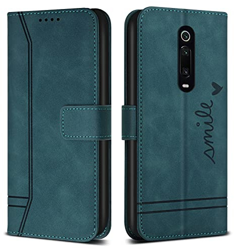 Bravoday Schutzhülle für Xiaomi Mi 9T / Xiaomi Mi 9T Pro/Redmi K20 / K20 Pro, Schutzhülle aus Leder mit Magnetverschluss, Grün