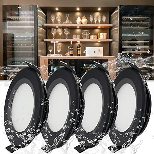Szzilian LED Einbaustrahler 12V, 2,50W LED Spot Einbauleuchten, Dimmbar, 50-60mm Lochdurchmesser, IP64 Flach Einbauspots für Wohnmobil Boot Wohnwagen Auto Camper Yacht Möbel, 6000K Kaltweiß, 4er Pack