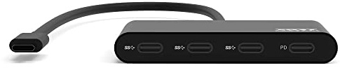 Port Connect Hub USB Type C – 3xUSB-C 3.1 GEN1+1X Charging Port – Speed 5Gb/s PD Power Distribution Aluminium 100W