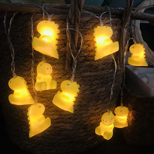 Riaxuebiy Niedliche Tierform LED Dinosaurier Lichterketten Batteriebetriebenes Nachtlicht für Indoor Halloween Weihnachten Thanksgiving Party Kinder Schlafzimmer Dekoration (Dinosaurier-C)
