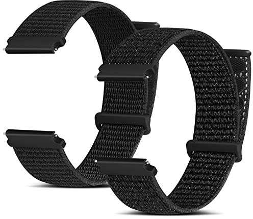 Huamanlou Nylon Uhrenarmband 16mm 18mm 20mm 22mm, Schnellverschluss Aatmungsaktive Verstellbare Gewebte Sport Armband für Herren Damen