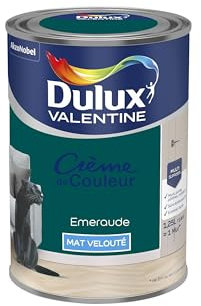 Dulux Valentine Crème de Couleur - Peinture multi-supports intérieure - Mat Emeraude 1,25 L