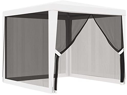 Yolola Carpa de Jardín 2,5x2,5m Gazebo para Jardín Cenador con 4 Partes Laterales Mosquitera con Cremallera Protección UV para Patio Exterior Eventos Fiesta Blanco
