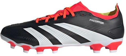 adidas Unisex Predator 24 League Low Multi-Ground Boots Fußballschuhe, Core Black/Cloud White/Solar Red, 46 EU