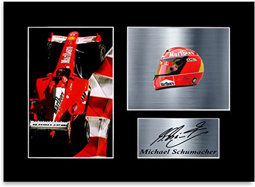 Michael Schumacher 7 Mal Rennweltmeister signiertes Foto, Passepartout, A4