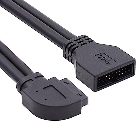 NFHK Linksgewinkeltes USB 3.0 20-poliger 19-poliger Stecker auf Buchse, Verlängerungskabel, 5 Gbit/s, 90 Grad, für Motherboard-Mainboard