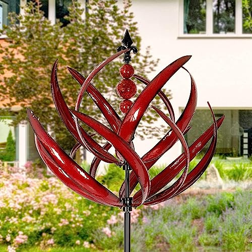 Windrad Für Draußen Buntes Windrad, Gartendeko Wetterfest, Windspinner Aus Metall, Gartenstecker, Kinetische Skulptur Für Garten, Rasen, Hofkunst