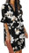 JOCAFIYE fließende Kleider für Frauen Ladies Ruffle Sleeves Split V-Neck Straight Fit Slim Dress Freizeitkleider für Frauen Black Flower XL