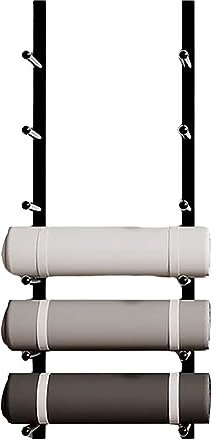NUNETH Yoga Mat Wall Storage Rack, Wall-mounted Yoga Mat Holder Gym Organizer, Home Fitness Accessories Storage for Yoga Straps Pilates Mats Foam Roller (Color : Black)