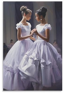 FOCCAR Pretty Ballerina Wandkunstdrucke elegante Balletttänzerin Bilder auf Leinwand Poster Wanddekoration für Schlafzimmer Heimdekoration