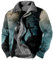 DHYUEN Halloween Herren Herbstjacke Einfarbige Fahrrad Windjacke Herren Reißverschluss Regenjacke Herren Faltbar Regenjacke Herren Schwarz Mulit Taschen Radjacke Herren Kapuzenpullover(1-Gray,L)
