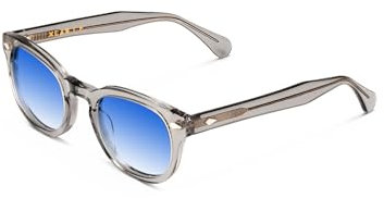 XLAB 8004 Sonnenbrille im Moscot-Stil, Unisex, 50mm, Grau/blau schattiert
