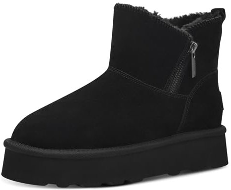 s.Oliver Damen Winterstiefel ohne Absatz aus Leder Gefüttert, Schwarz (Black), 40 EU