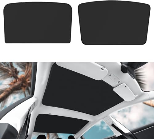 KUNIST Parasol de techo para Tesla Model 3 2024, parasol de techo solar mejorado para Tesla Model 3, accesorios Highland (negro hielo)