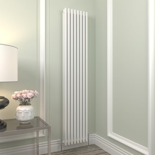 GY Bath Vertical Traditional Radiator White 3 Column Designer 1800x380mm Modern Cast Iron Style Central Heating Rads
