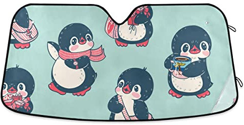 Frontscheibenabdeckung Süße Pinguine Autoscheibenabdeckung Faltbar Windschutzscheibenabdeckung Einfache Lagerung Windschutzscheibe Für SUV Die Meisten Autos Truck S