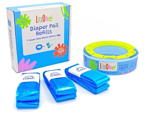 LillOne 3 Refills and a Reusable Cassette compatible with Angelcare & Litter Locker II - Nappy Disposal Systems