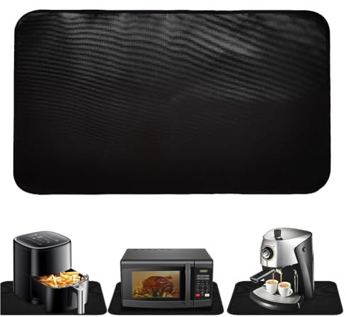 Feuerfeste Kaminmatte, Feuerfeste Unterlage 60x40 cm, Feuerfeste Silikonmatten für Tischplatte, Hitzebeständige Grillmatten für Outdoor, für Küche, Outdoor-Reisen, Grillparty (Schwarz 60 x 40 cm, 0,5